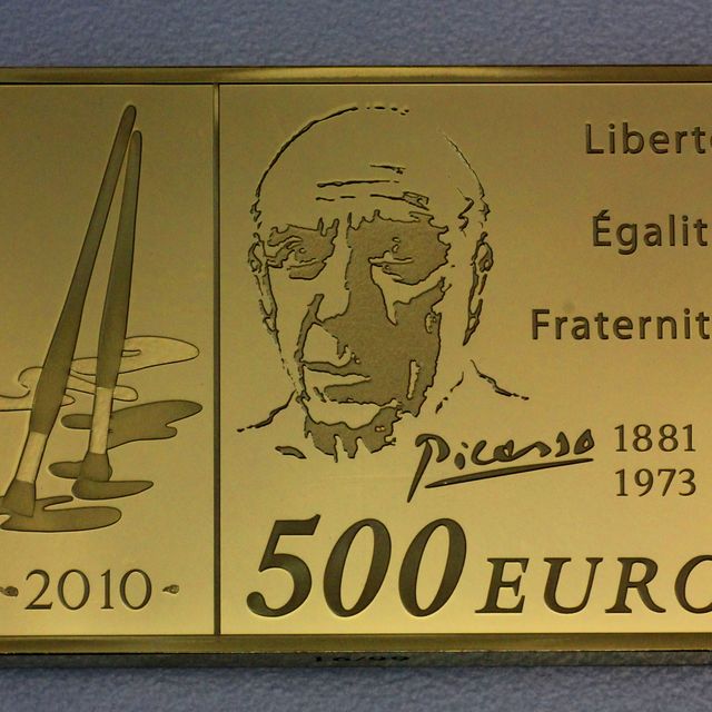 Goldbarren 500 Euro Frankreich 2010 - Picasso