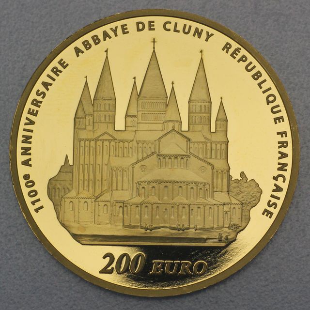 Goldmünze 200 Euro Frankreich 2010 - 1100. Jubiläum Abbaye de Cluny