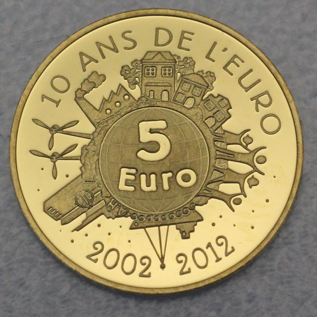 Goldmünze 5 Euro Frankreich 2012 - 10 Jahre Euro