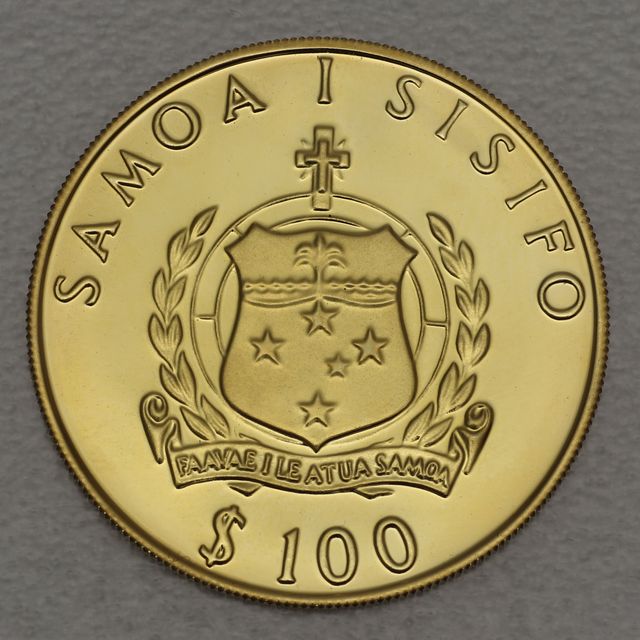 Goldmünze 100 Tala Samoa 1988 - Kon Tiki