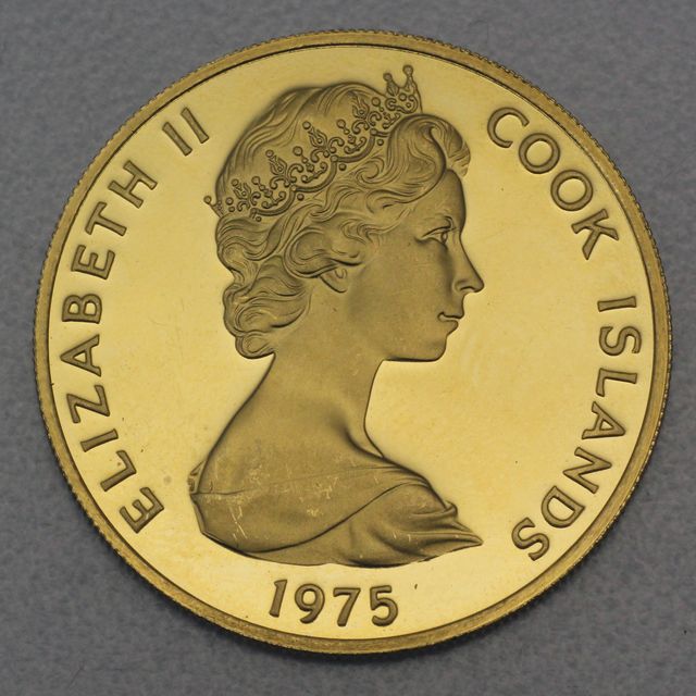 100 Dollar Cook Island Gedenkmünze 1975