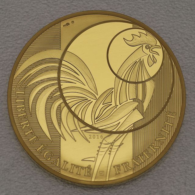 Goldmünze 5000 Euro Frankreich -2016 - Hahn