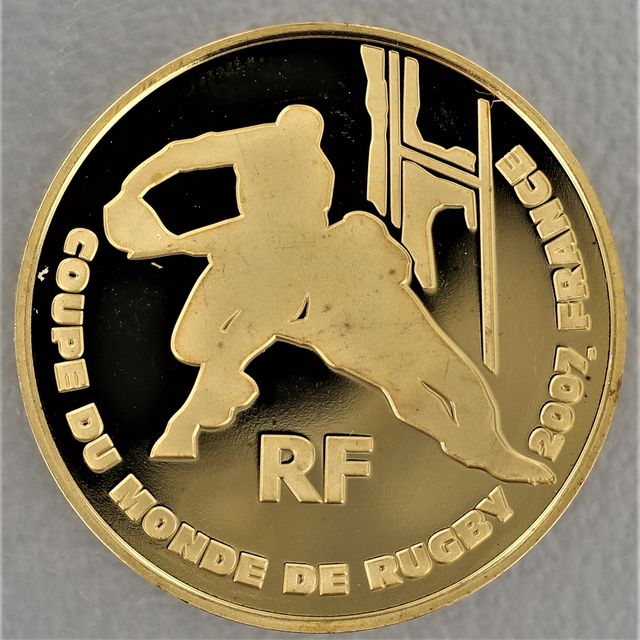 Goldmünze 10 Euro Frankreich 2007 - Rugby