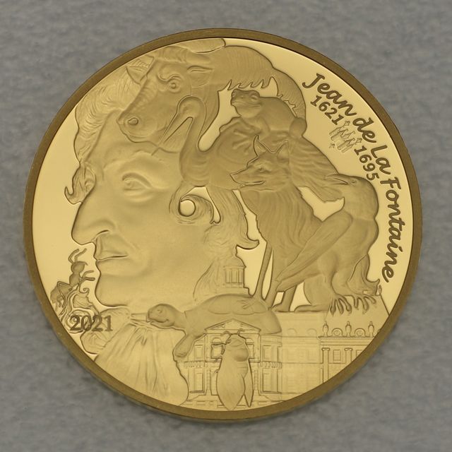 Goldmünze 50 Euro Frankreich 2021 - La Fontaine