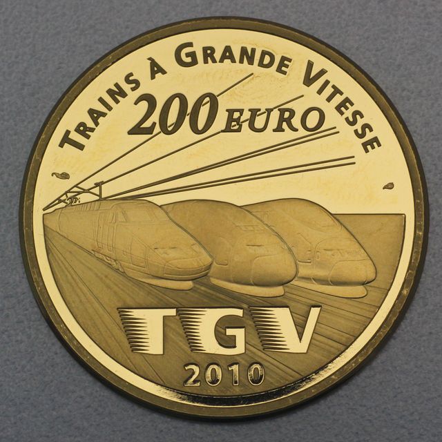 Goldmünze 200 Euro Frankreich 2010 - TGV