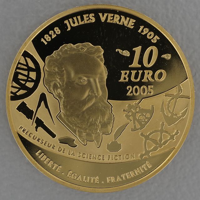 Goldmünze 10 Euro Frankreich 2005 - Jules Vernes