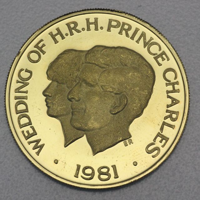 Goldmünze 100 Tala Samoa 1981 - Hochzeit Prinz Charles und Diana