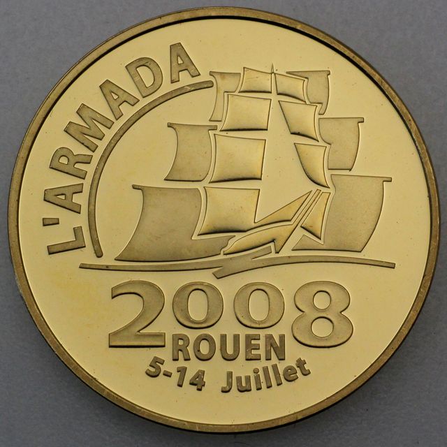 Goldmünze 10 Euro Frankreich 2008 - Rouen Armada