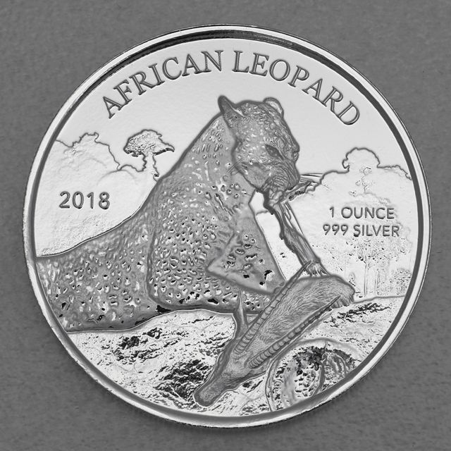 Silbermünze 1oz Ghana African Leopard 2018