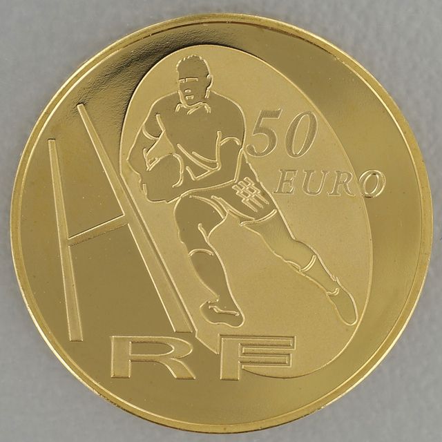 Goldmünze 50 Euro Frankreich 2009 - Rugby