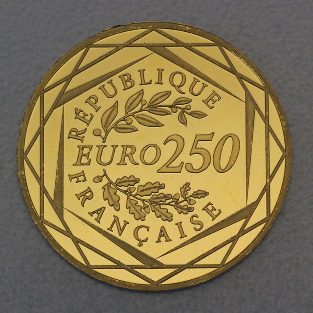 Goldmünze 250 Euro Frankreich 2014 - Hahn