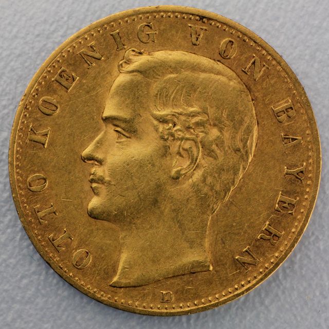10 Reichsmark Goldmünze Otto- Bayern Prägejahre 1890 bis 1900 Jäger Nr. 199
