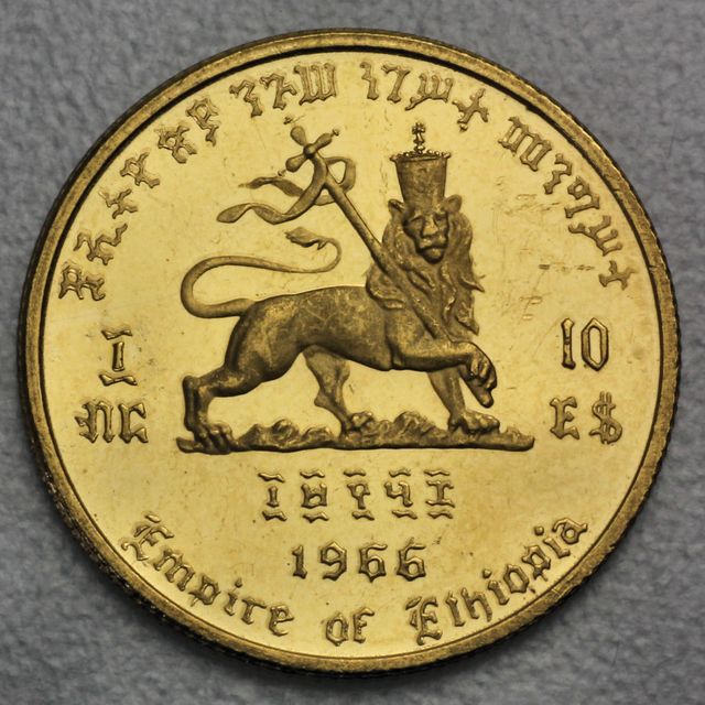 10 Dollar Goldmünze Äthiopien 1966