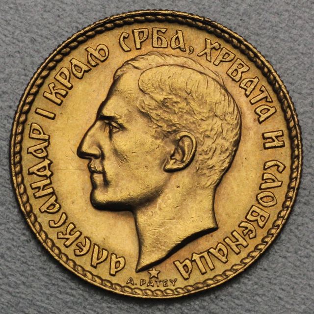 20 Dinar Goldmünze Jugoslawien 1925 Alexander I