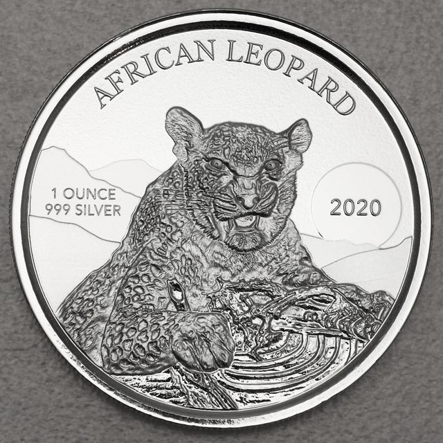 Silbermünze 1oz Ghana African Leopard 2020