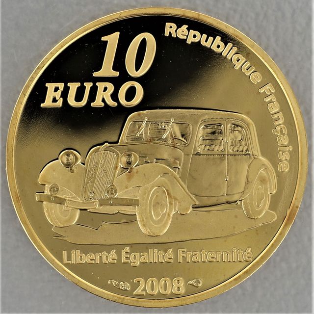 Goldmünze 10 Euro Frankreich 2008 - Citroen
