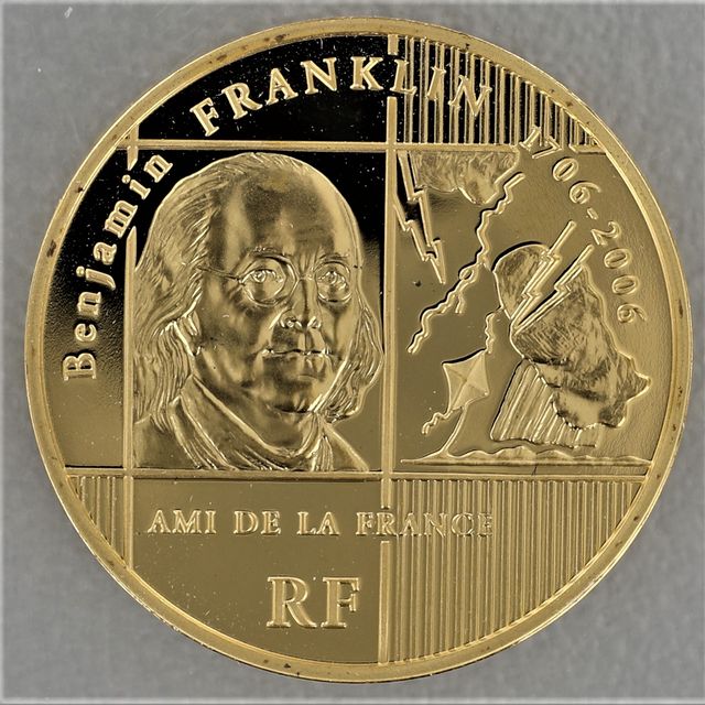 Goldmünze 10 Euro Frankreich 2006 - Benjamin Franklin