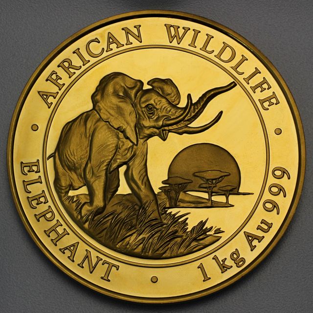 Goldmünze Somalia Elefant 1kg 2009 (Auflage: 50 Stück)
