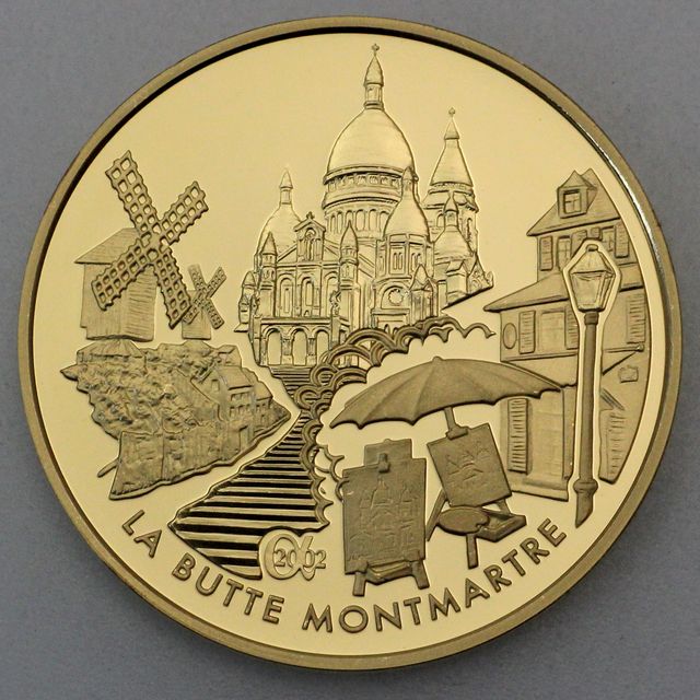 Goldmünze 20 Euro Frankreich 2002 - La Butte Montmatre
