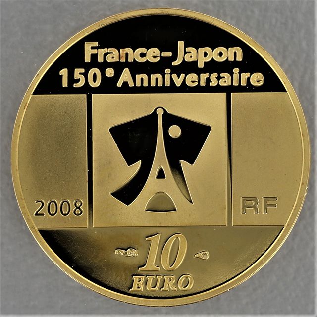 Goldmünze 10 Euro Frankreich 2008 - 150 Jahre Japan