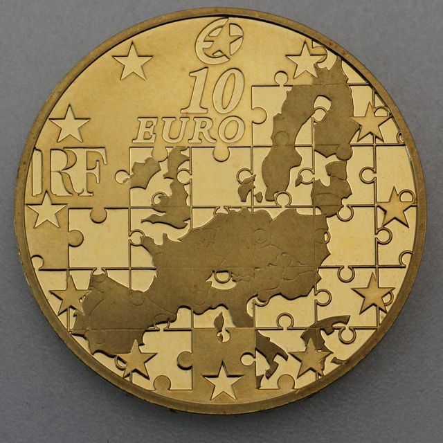 Goldmünze 10 Euro Frankreich 2004 - EU Erweiterung