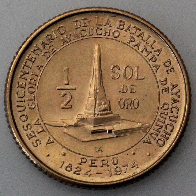 1/2 Sol Goldmünze Peru 1976