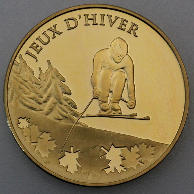 Goldmünze 50 Euro Frankreich 2009 - Vancouver Ski