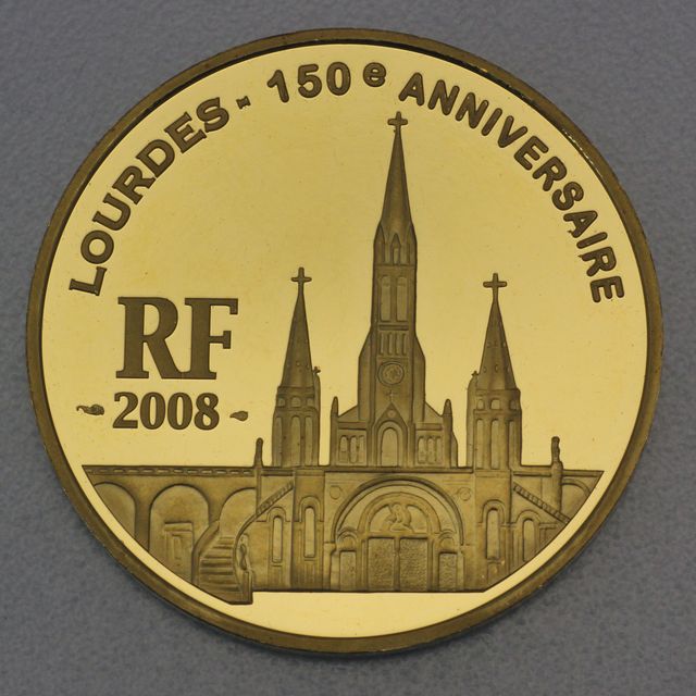 Goldmünze 50 Euro Frankreich 2008 - 150. Jubiläum Lourdes