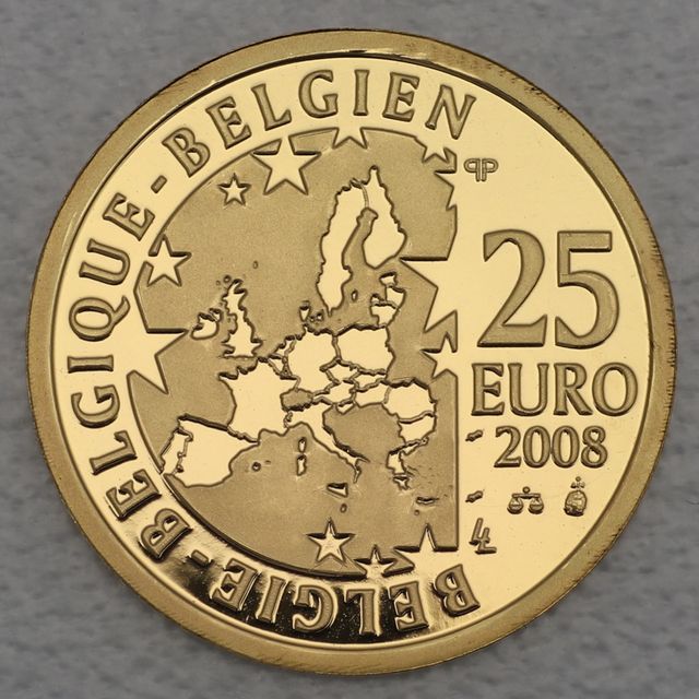 25 Euro Belgien Goldmünze 2008