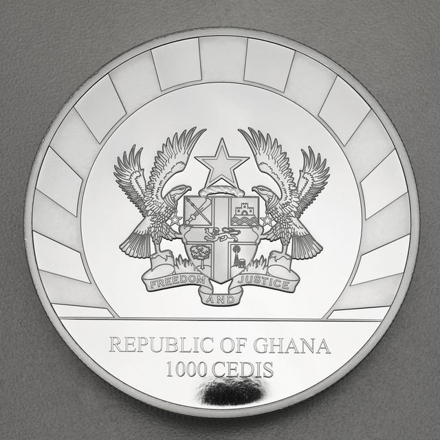 Silbermünze 1kg Ghana Giants of Ice Age - Wertseite