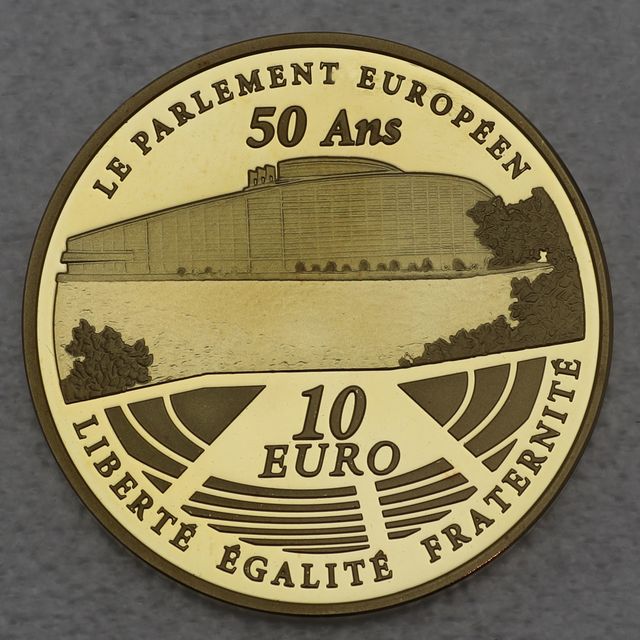 Goldmünze 10 Euro Frankreich 2008 - 50 Jahre Europäisches Parlament