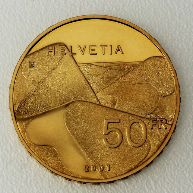 Goldmünze 50 Franken Schweiz 2001 - Heidi