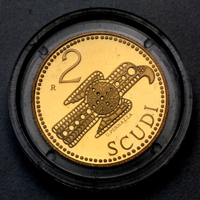2 Scudi Goldmünze San Marino 2004 Adler