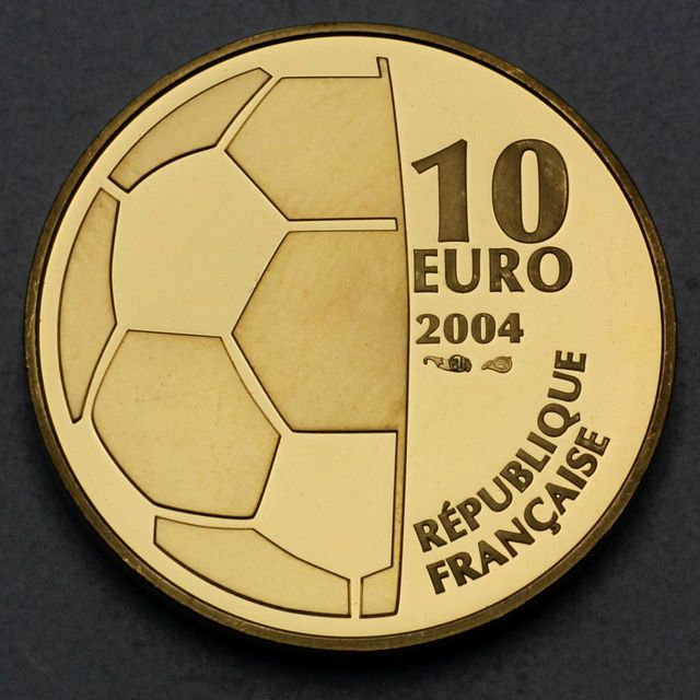 Goldmünze 10 Euro Frankreich 2004 - Fußball Weltmeisterschaft Fifa
