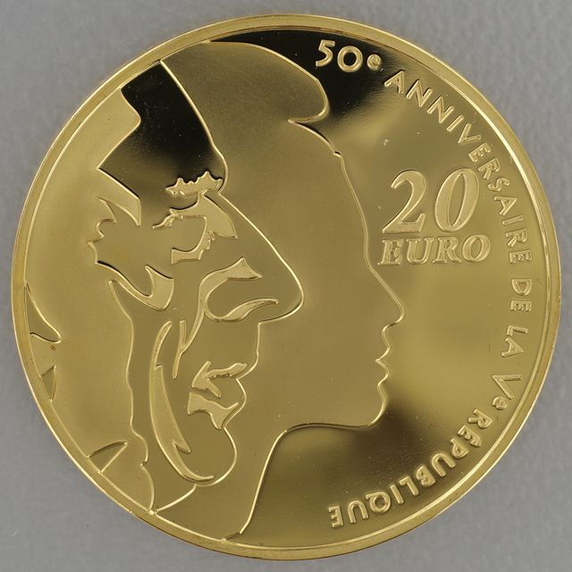 Goldmünze 20 Euro Frankreich 2008 - 50 Jahre Republik