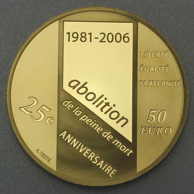 Goldmünze 50 Euro Frankreich 2006 - Abolition