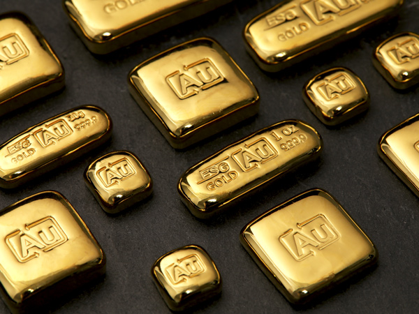 Recyclinggoldbarren der ESG in verschiedenen Stückelungen 