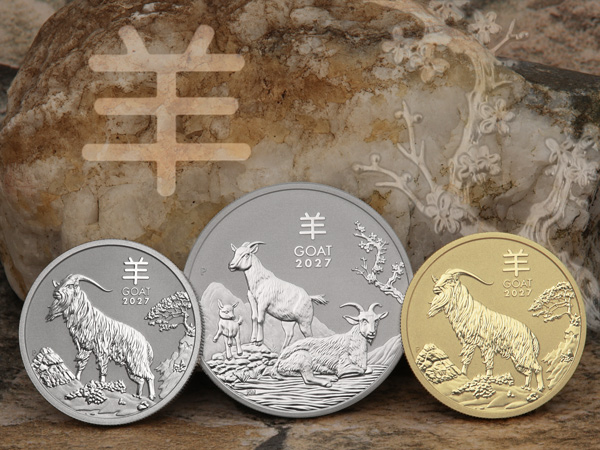 Lunar III Münzen 2027 aus Gold, Silber und Platin