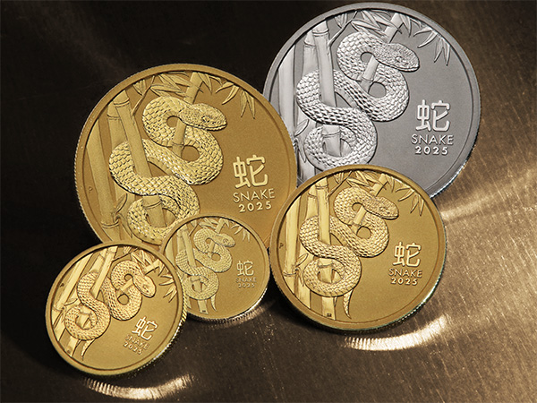 Goldmünzen und Platinmünze "Schlange" Lunar III, 2025