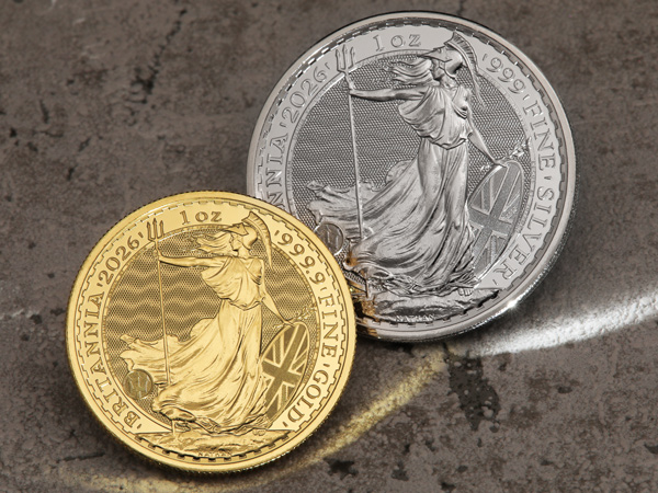 Britannia Goldmünze und Silbermünze 2026 je 1oz