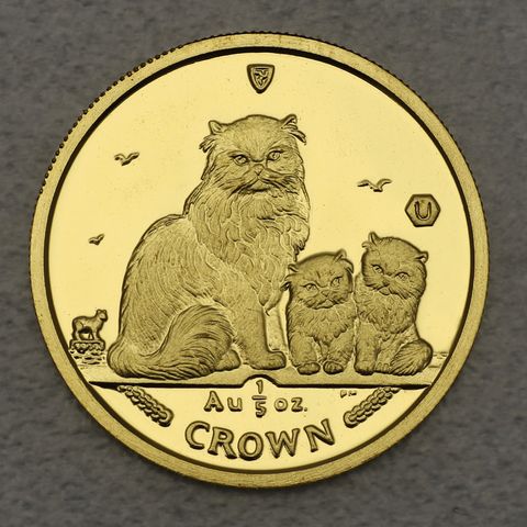 Goldmünze 1/5oz Isle of Man Cat Katzen 2005 - Himalayan Cat & Kittens