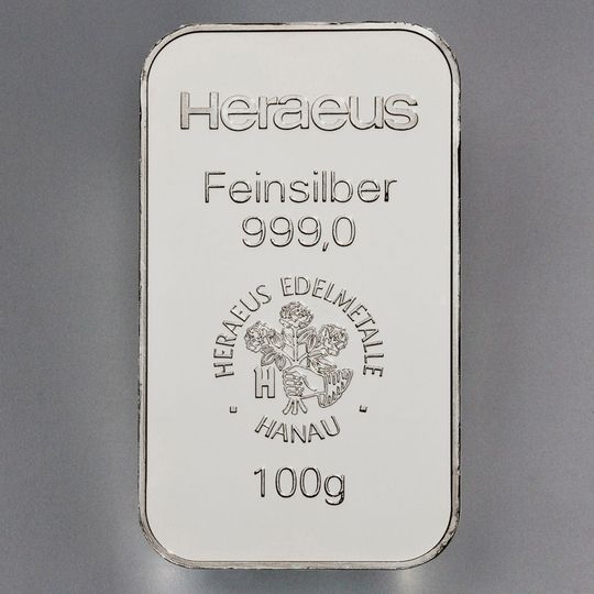 100g Silberbarren Heraeus