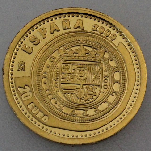 Goldmünze 20 Euro Spanien 2009 Historische Münzen