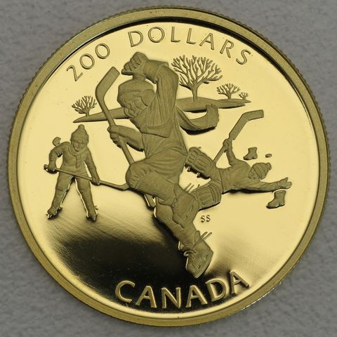 Goldmünze 200 Dollar Kanada 1991 - Hockey