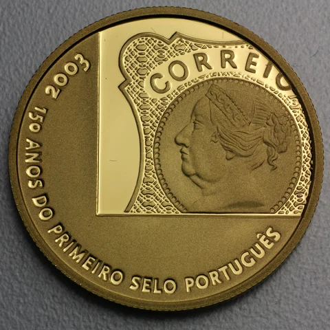 5 Euro Goldmünze Portugal 2003 - 150 Briefmarken
