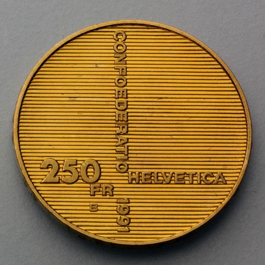 Schweizer 250 Franken Goldmünze