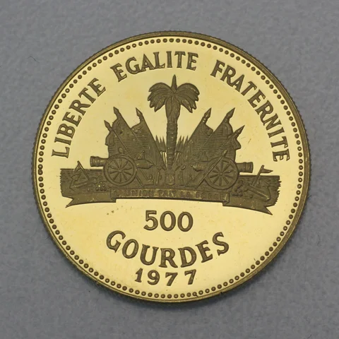 500 Gourdes Goldmünze Haiti 1977