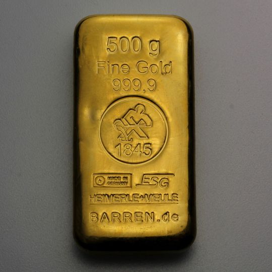 500g Goldbarren H+M