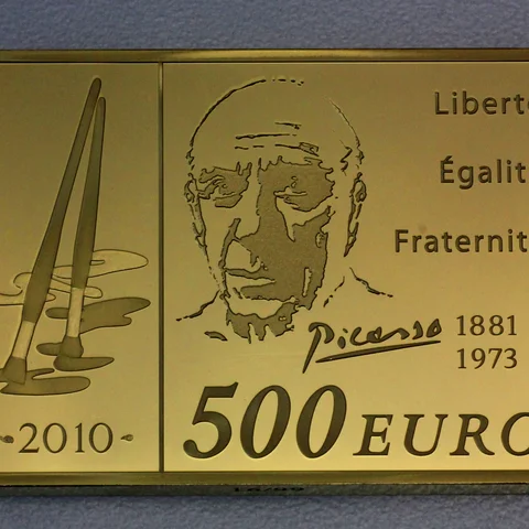 Goldbarren 500 Euro Frankreich 2010 - Picasso