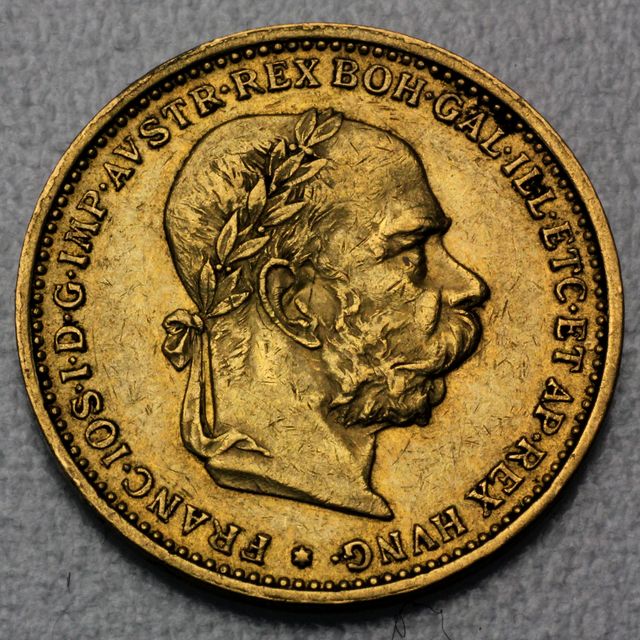 20 Kronen Goldmünze Österreich Version 1892-1905 Version Vollbart + Lorbeerkranz